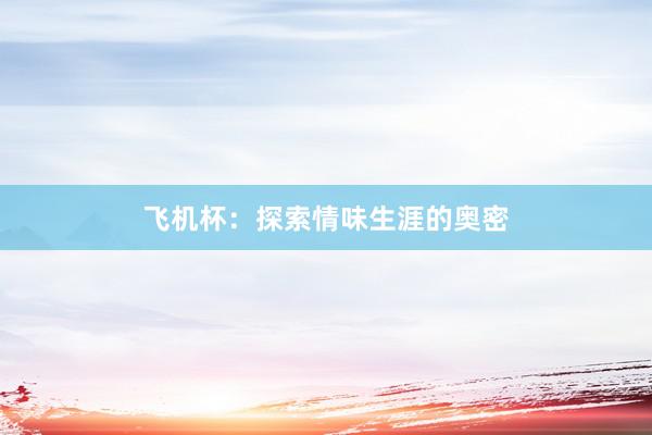 飞机杯：探索情味生涯的奥密